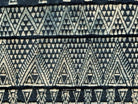 1854 Antique Indigo Bakhnoug Shawl - Tunisian Textile Art