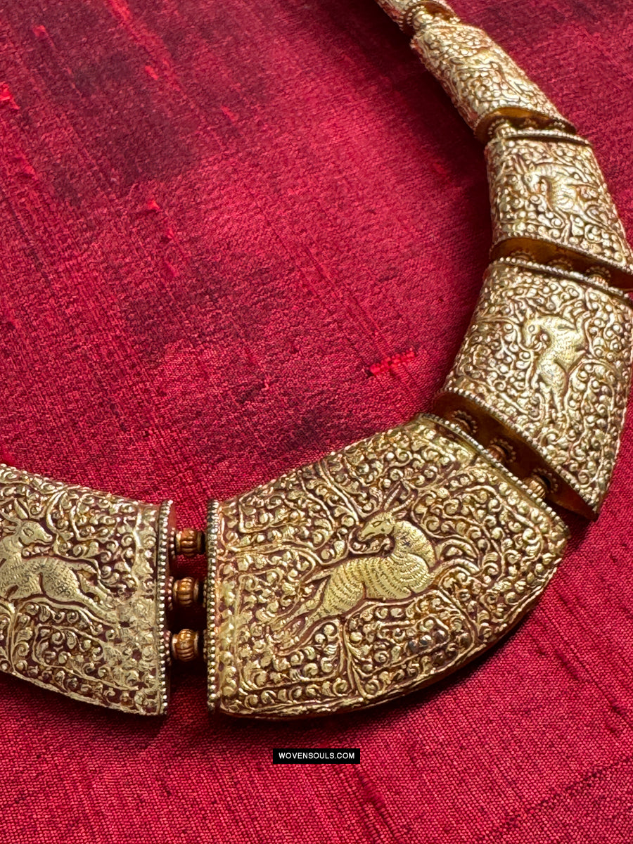 1860 SOLD Old Himalayan Tibetan Necklace - Deer motif