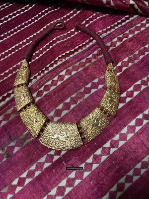 1862 Old Himalayan Tibetan Necklace - Deer motif