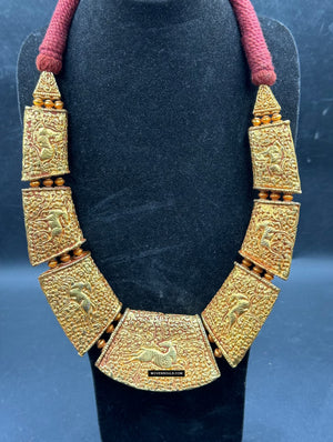 1862 Old Himalayan Tibetan Collier - Motif de cerf