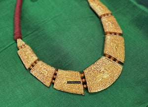 1862 Old Himalayan Tibetan Necklace - Deer motif