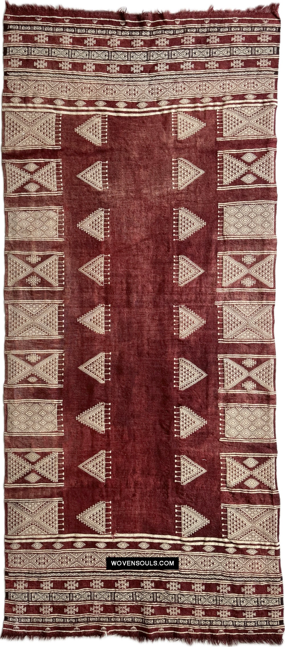 1864 Antique Tunisian Bakhnoug Shawl - Textile Art Masterpiece