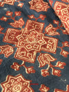 1865 Block de indigo de algodón antiguo textil cuadrado impreso de Sri Lanka