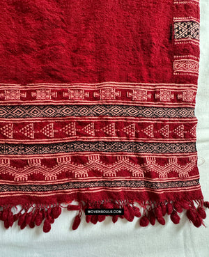 1889 Viejo tunecino Bakhnoug Chal - decoración de arte textil