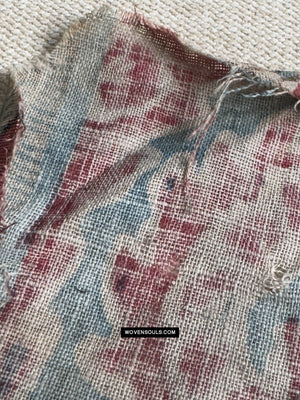 1890 Frammento di Toraja tessile del commercio indiano antico