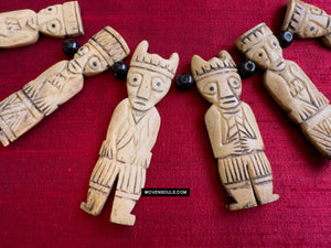 388 verkaufte atemberaubende antike Naga Erbstück Halskette -strade Perlen Tiger Bells