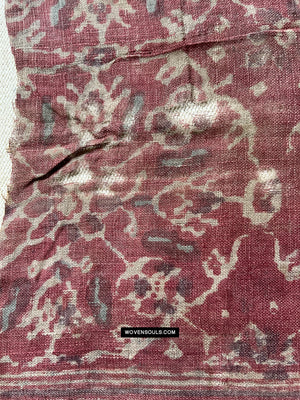 1894 antikes indisches Handels Textile Patola Print Toraja -Fragment