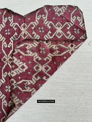 1896 SOLD Antique Indian Trade Textile  Patola print Toraja Fragment