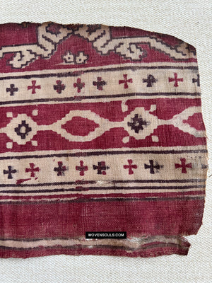 1898 antikes indisches Handels Textile Patola Print Toraja -Fragment