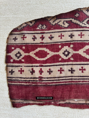 1898 antikes indisches Handels Textile Patola Print Toraja -Fragment
