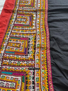 190 Cotton Ludhi Shawl of the Rabari People - Antique Decor Ethnic Art 