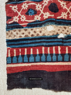 1902 Fragmento de Toraja de textiles de comercio indio antiguo