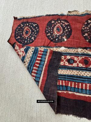 1902 Fragment de Toraja du textile du commerce indien antique