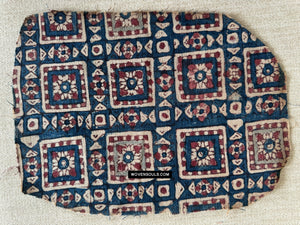 1904 SOLD Antique Indian Trade Textile  Patola Print Toraja Fragment - Blue