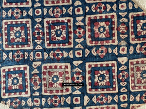 1904 verkauft antikes indisches Handels Textile Patola Print Toraja -Fragment - Blau
