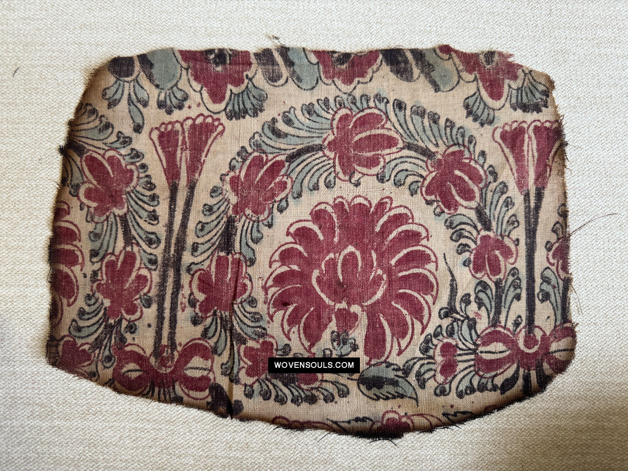 1908 Frammento di Toraja tessile del commercio indiano antico