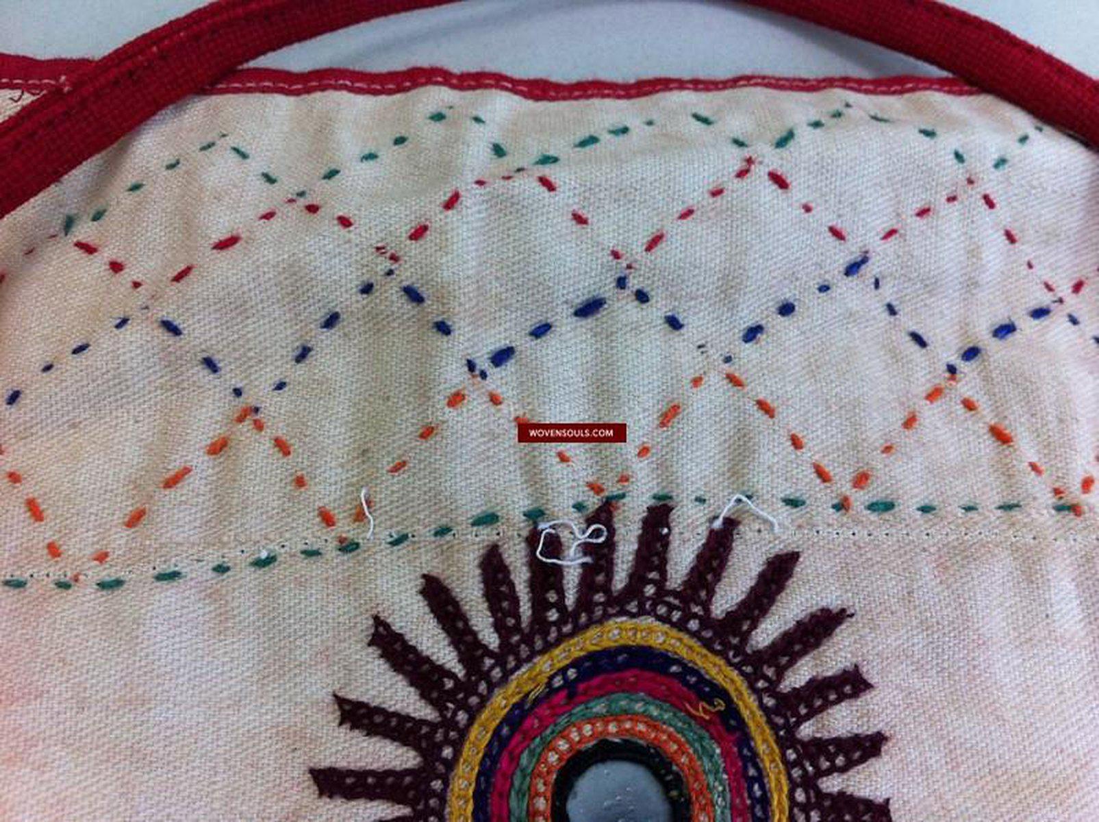 192 Large Vintage Embrodiery Dowry Bag - Ahir Suthar Community-WOVENSOULS-Antique-Vintage-Textiles-Art-Decor