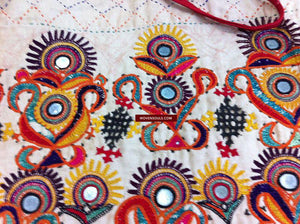 192 Large Vintage Embrodiery Dowry Bag - Ahir Suthar Community-WOVENSOULS-Antique-Vintage-Textiles-Art-Decor