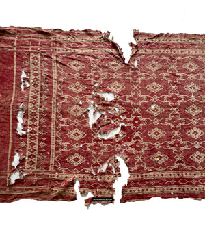 1924 Antique Indian Trade Textile  Patola Print Toraja Fragment