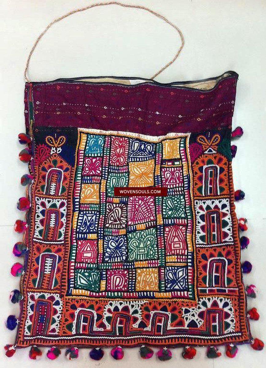 194 Vintage Tribal Dowry Bag Textile Kutch Gujarat-WOVENSOULS-Antique-Vintage-Textiles-Art-Decor