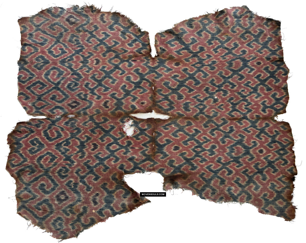 1951 Antique Sulawesi Ikat Textile Fragment 1800s