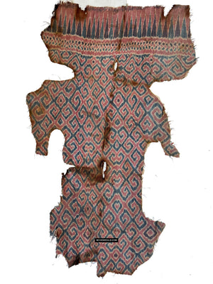 1952 Antique Sulawesi Ikat Textile Fragment - Human Cutout