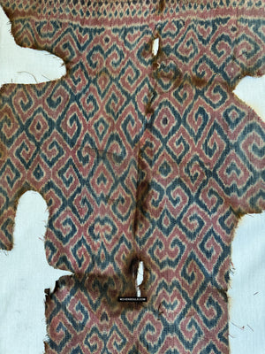 1952 Antique Sulawesi Ikat Textile Fragment - Human Cutout