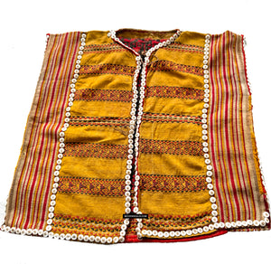 1959 Antique Iban Dayak Pilih Jacket - Yellow with Porcelain Buttons