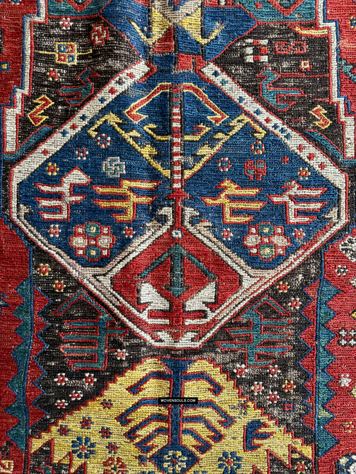 1960 Masterpiece Dragon Sumac Soumac Rug Carpet with Humans, Animals ...