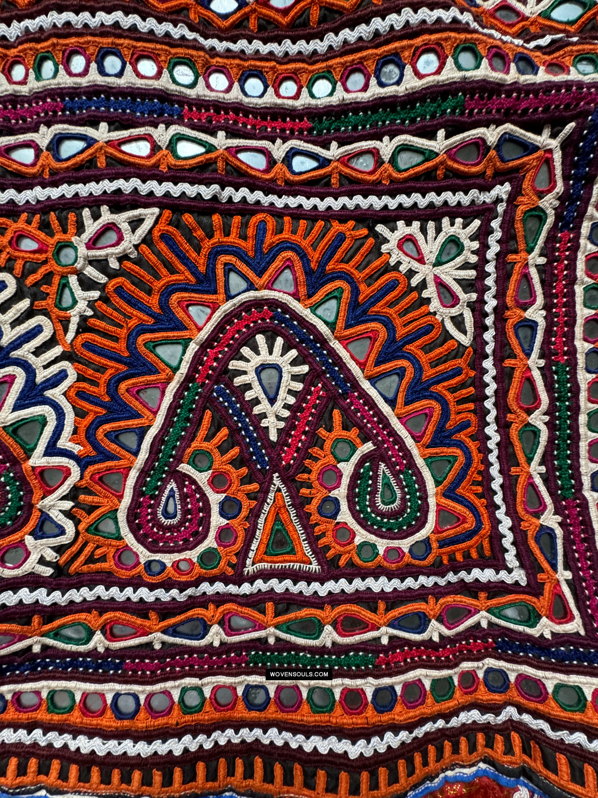 1969 Long Kutch Toran - Vintage Rabari Embroidery Wall Decor Textile Art Gujarat