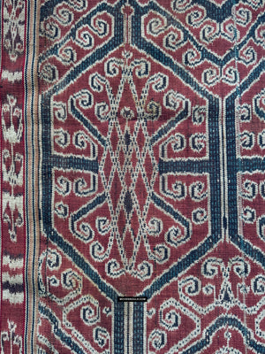 1970 Antique Iban cerimoniale ikat - punti blu