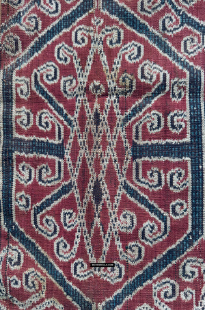 1970 antiguo Iban ceremonial ikat - puntos azules