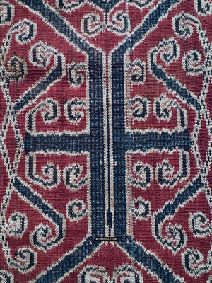 1970 Antique Iban cerimoniale ikat - punti blu