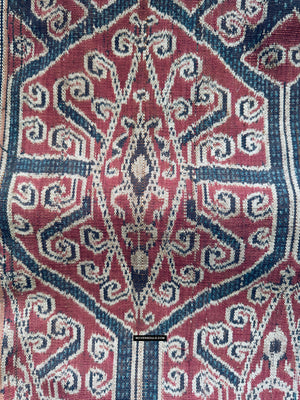 1970 Antique Iban cerimoniale ikat - punti blu