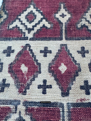 1975 Antique Indian Comercio Textil Toraja Fragment de Patola Border