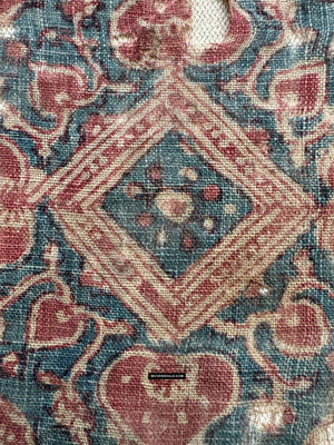 1980 Large Antique Indian Trade  Cloth Printed Textile Toraja Fragment