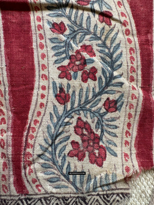 Paire de 1982 - Fragment de Toraja textile Kalamkari Antique Indian Tissu Kalamkari