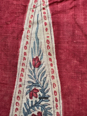 Pareja de 1982 - tela de comercio indio antiguo Kalamkari Textile Toraja Fragment