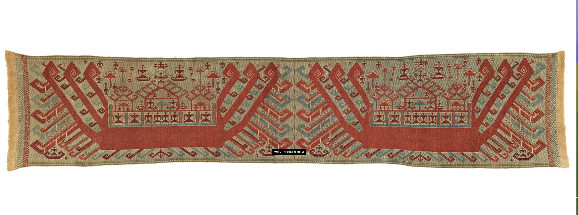 1983 Rare Museum Quality Palepai Palepai Sumatra Textile avec conception de double navire