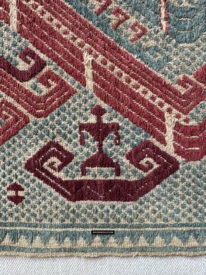 1983 Seltenes Museum Qualität Antiques Palepai Sumatran Textil mit Doppelschiffdesign