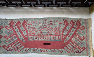 1983 Seltenes Museum Qualität Antiques Palepai Sumatran Textil mit Doppelschiffdesign