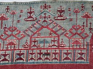 1983 Rare Museum Quality Antique Palepai Sumatran Textile with Double Ship design