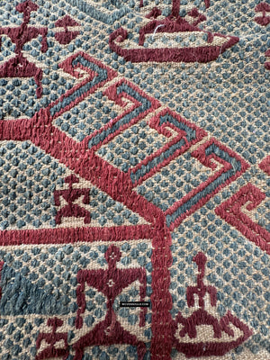 1983 Seltenes Museum Qualität Antiques Palepai Sumatran Textil mit Doppelschiffdesign