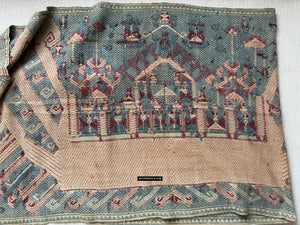 1983 Museo raro Calidad antigua Palepai Sumatran Textil con diseño de doble barco