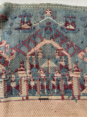 1983 Seltenes Museum Qualität Antiques Palepai Sumatran Textil mit Doppelschiffdesign