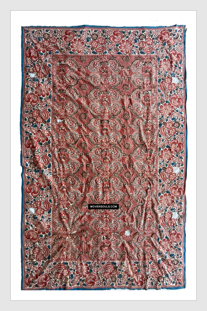 2002 Antique Palampore Kalamkari - Ceylon-FOLK FINE ART - Museum-quality Decor & Ethnographic Art Gallery