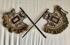 201 SOLD Pair of Old Beaded Hand Fans with Lehariya Tie-Dye frills-WOVENSOULS-Antique-Vintage-Textiles-Art-Decor