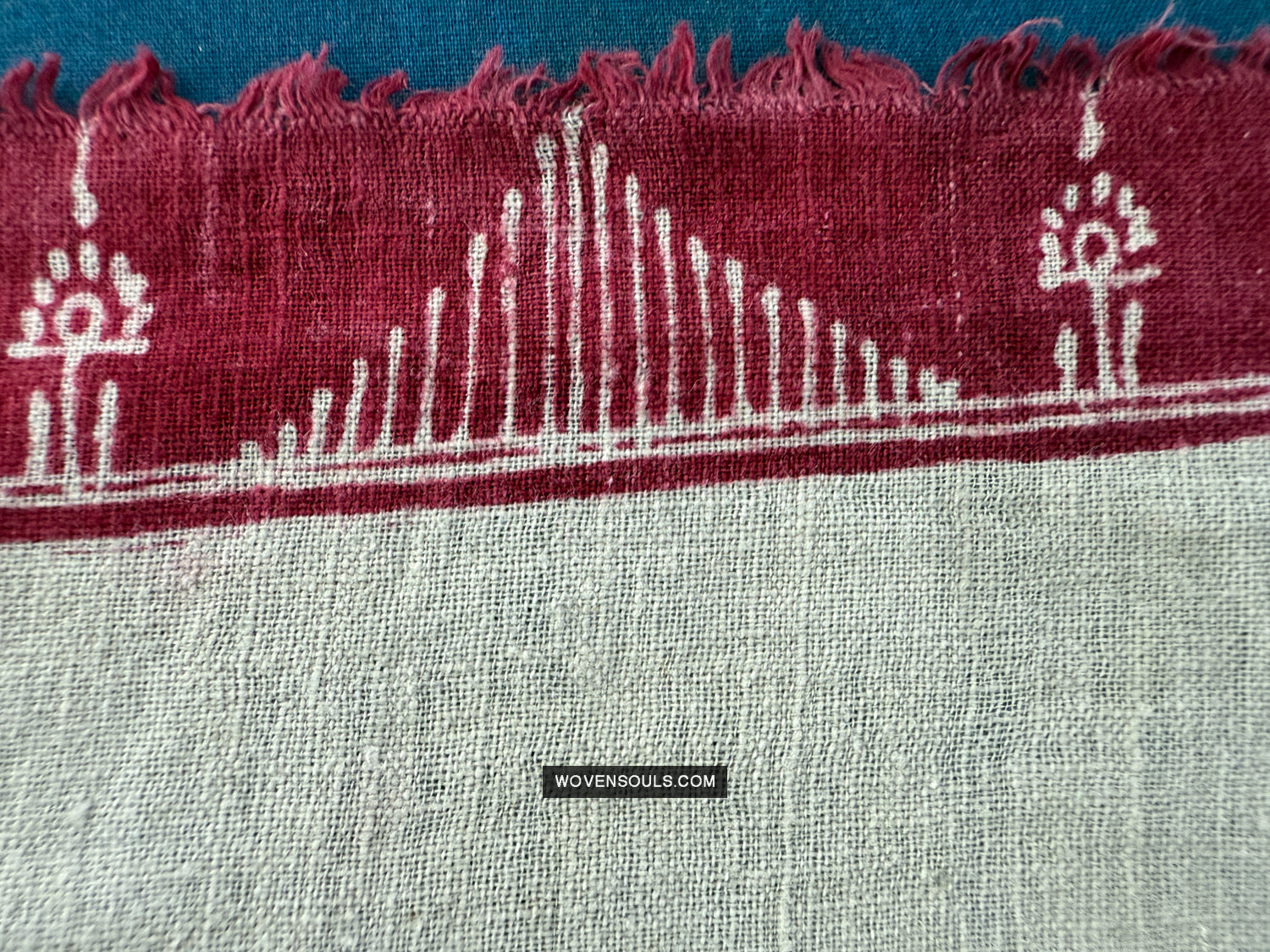 Antique Sri Lanka Textile hand spun yarn natural dyes