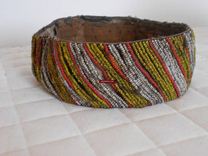 204 Pair of Antique Dayak Bead Head Bands Borneo-WOVENSOULS-Antique-Vintage-Textiles-Art-Decor