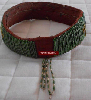 204 Pair of Antique Dayak Bead Head Bands Borneo-WOVENSOULS-Antique-Vintage-Textiles-Art-Decor